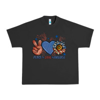 Pigment Black peace love america billie wilder Urban Heavy Tee - texasbilliewilder
