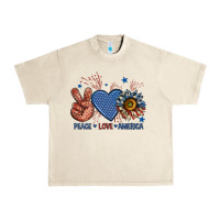 Sandshell peace love america billie wilder Urban Heavy Tee - texasbilliewilder