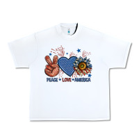 White peace love america billie wilder Urban Heavy Tee - texasbilliewilder