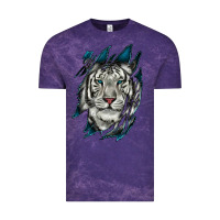 Cloud Purple White Tiger Scratch Mark Vintage Tee - RanaPortraitStore