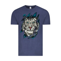 Vintage Denim White Tiger Scratch Mark Vintage Tee - RanaPortraitStore