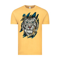 Vintage Mustard White Tiger Scratch Mark Vintage Tee - RanaPortraitStore