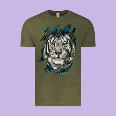Vintage Tee White Tiger Scratch Mark