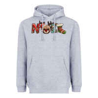 Heather Grey noel with sock and reindeer Heavyweight Hoodie - AdoDesignShop