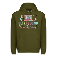 Army Green ultrasound technician Premium Hoodie - MaliasSmallBusiness