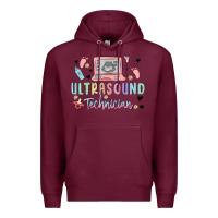 Burgundy ultrasound technician Premium Hoodie - MaliasSmallBusiness