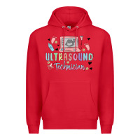 Red ultrasound technician Premium Hoodie - MaliasSmallBusiness