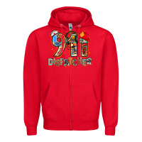 Red 911 dispatcher Zipper Hoodie - AdoDesignShop