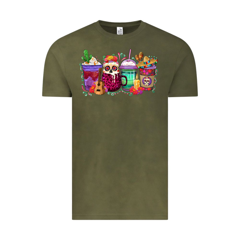 Dia De Los Muertos Coffee Cups Vintage Tee by texasbilliewilder | Teevron