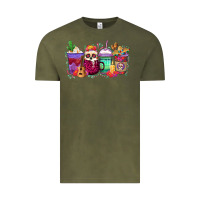 Vintage Olive dia de los muertos coffee cups Vintage Tee - texasbilliewilder