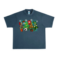 Midnight Navy christmas trees with soccer Urban Heavy Tee - Zillion Design Studio