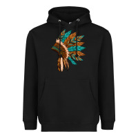 Black native american indian headdress Heavyweight Hoodie - Artiststas