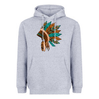 Heather Grey native american indian headdress Heavyweight Hoodie - Artiststas