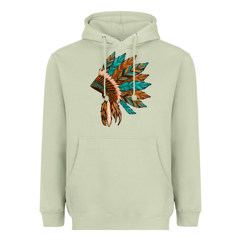 Native American Indian Headdress Heavyweight Hoodie by Artiststas | Teevron