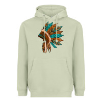 Matcha native american indian headdress Heavyweight Hoodie - Artiststas