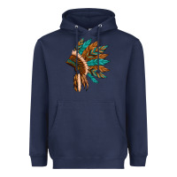 Navy native american indian headdress Heavyweight Hoodie - Artiststas