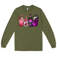 Army Green wednesday and enid coffee cups Long Sleeve Tee - Zillion Design Studio