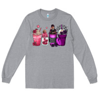 Heather Grey wednesday and enid coffee cups Long Sleeve Tee - Zillion Design Studio
