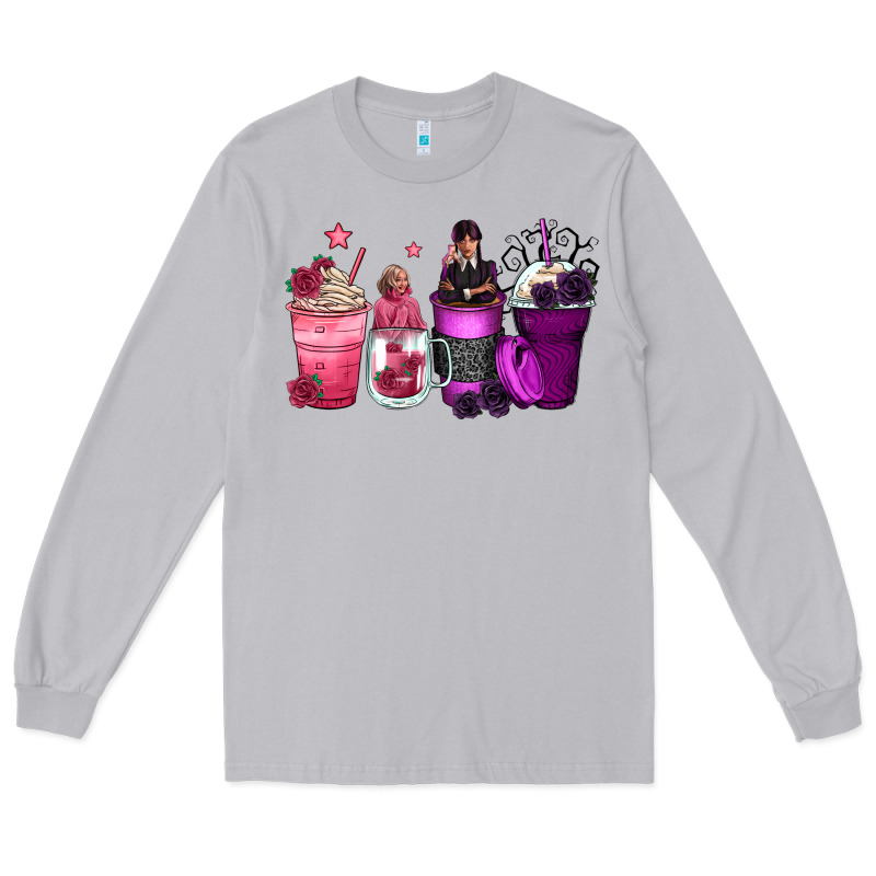 Wednesday And Enid Coffee Cups Long Sleeve Tee by Zillion Design Studio | Teevron