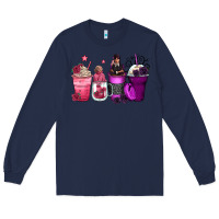 Navy wednesday and enid coffee cups Long Sleeve Tee - Zillion Design Studio