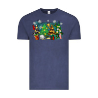 Vintage Denim christmas trees with tennis Vintage Tee - Zillion Design Studio