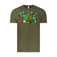 Vintage Olive christmas trees with tennis Vintage Tee - Zillion Design Studio