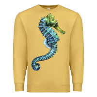Antique Gold Blue Seahorse Premium Sweatshirt - LillyAllenDesigns