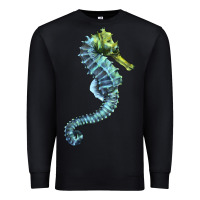 Black Blue Seahorse Premium Sweatshirt - LillyAllenDesigns