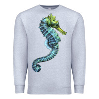 Heather Grey Blue Seahorse Premium Sweatshirt - LillyAllenDesigns