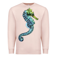 Pale Pink Blue Seahorse Premium Sweatshirt - LillyAllenDesigns