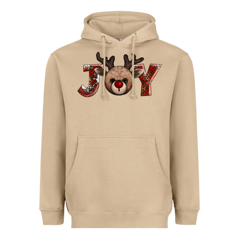 Joy Reindeer Heavyweight Hoodie by AdoDesignShop | Teevron