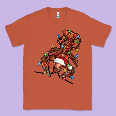 Christmas Crawfish Classic Tee Designed By Fadigitalartstudio