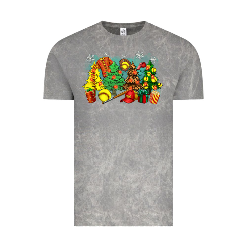 Christmas Trees With Softball Vintage Tee by Zillion Design Studio | Teevron