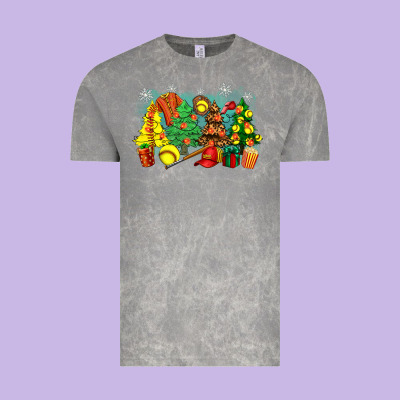 Christmas Trees With Softball Vintage Tee Designed By Zillion Design Studio