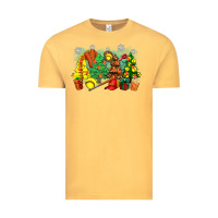 Vintage Mustard christmas trees with softball Vintage Tee - Zillion Design Studio
