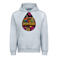 Heather Grey teardrop Hispanic Heritage Urban Hoodie - BundleAndBundleShop