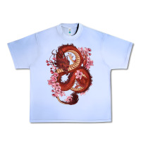Grape Ice red dragon and sakura cherry blossoms Urban Heavy Tee - RanaPortraitStore