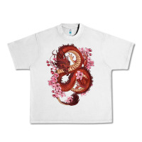 Lunar Rock red dragon and sakura cherry blossoms Urban Heavy Tee - RanaPortraitStore