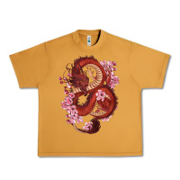 Peanut Butter red dragon and sakura cherry blossoms Urban Heavy Tee - RanaPortraitStore