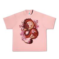 Salmon red dragon and sakura cherry blossoms Urban Heavy Tee - RanaPortraitStore