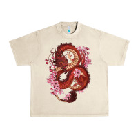 Sandshell red dragon and sakura cherry blossoms Urban Heavy Tee - RanaPortraitStore