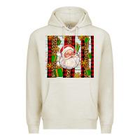 Oatmeal Heather santa with gifts Premium Hoodie - AdoDesignShop