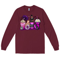 Burgundy wednesday coffee cups Long Sleeve Tee - Zillion Design Studio