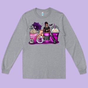 Wednesday Coffee Cups Long Sleeve Tee Designed By Zillion Design Studio