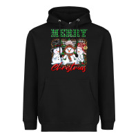 Black merry christmas snowman Heavyweight Hoodie - AdoDesignShop