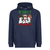 Navy merry christmas snowman Heavyweight Hoodie - AdoDesignShop