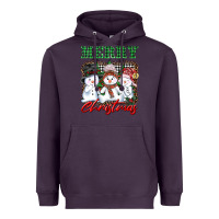 Merry Christmas Snowman Heavyweight Hoodie | Teevron