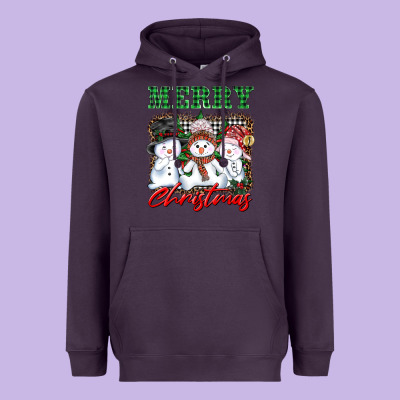 Merry Christmas Snowman Heavyweight Hoodie Designed By Adodesignshop