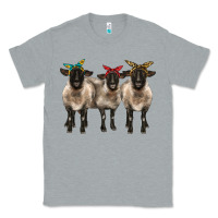 Heather Grey 3 sheeps suffolk ewe with bandana Classic Tee - BarkalooDesign