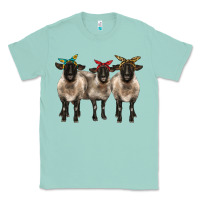 Seafoam 3 sheeps suffolk ewe with bandana Classic Tee - BarkalooDesign